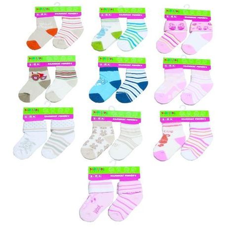 dojčenské ponožky (0 až 12m), Pidilidi, PD114, mix MOŽNÉ OBJEDNAŤ LEN CELÉ BALENIE 10 KS