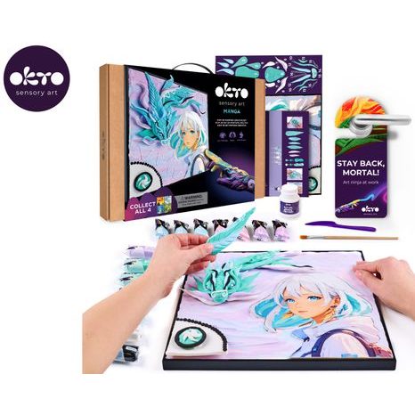 OKTO MANGA MOTIV ŽIVLŮ "VÍTR" VÝTVARNÝ SET 30X40 CM, OKTO, W051106