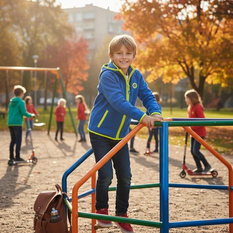 HANORAC FLEECE PENTRU BĂIEȚI, PIDILIDI, PD1117-04, ALBASTRU