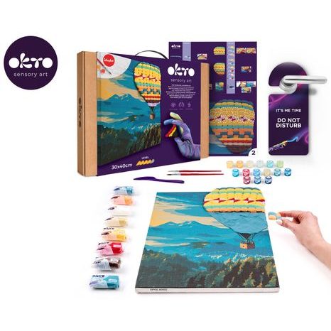 KREATIVNÍ SADA OKTO 3D OBRAZ S MOTIVEM LETU HORKOVZDUŠNÝM BALÓNEM