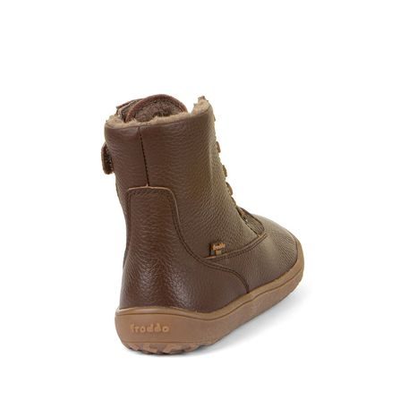 DĚTSKÉ ZIMNÍ BAREFOOT BOTY TEX LACES BROWN, FRODDO, G3160236-1, HNĚDÁ