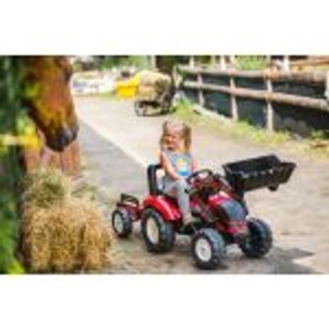 VALTRA S4 PEDÁLOS TRAKTOR ELSŐ RAKODÓVAL ÉS OLDALKOCSIVAL, FALK, W011266