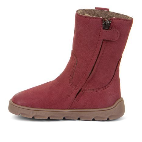 DÍVČÍ ZIMNÍ BAREFOOT KOZAČKY ZERU TEX BOOT BORDEAUX, FRODDO, G3160242-4, ČERVENÁ