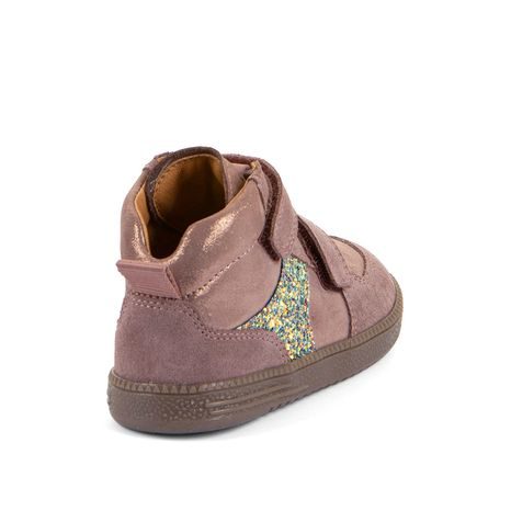 DIEVČENSKÉ CELOROČNÉ KOŽENÉ ČLENKOVÉ BAREFOOT TOPÁNKY LOOP HIGH-TOPS PINK/GOLD FRODDO G2110157-5