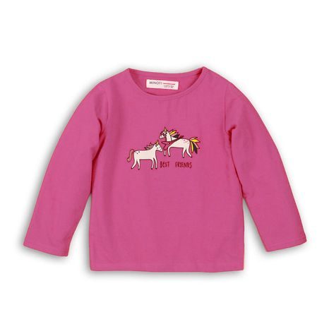 Tricou pentru fetițe, cu mânecă lungă, Minoti, GW LTEE 10, roz 