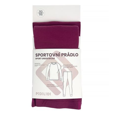 LENJERIE FUNCȚIONALĂ CU USCARE RAPIDĂ PENTRU FETE - SET TRICOU ȘI PANTALONI PD1174-01 FUCHSIA