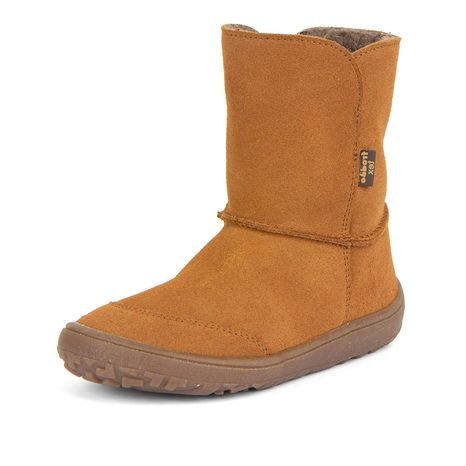 DĚTSKÉ ZIMNÍ BAREFOOT BOTY TEX SUEDE  COGNAC, FRODDO, G3160238-2, HNĚDÁ