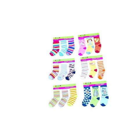 detské dojčenské ponožky (6 až 12m), Pidilidi, PD111, mix MOŽNÉ OBJEDNAŤ LEN CELÉ BALENIE 6 KS