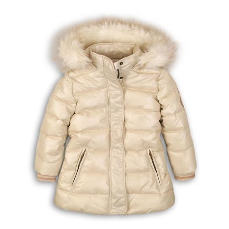 Kabát dívčí zimní Puffa, Minoti, TOASTED 4, béžová