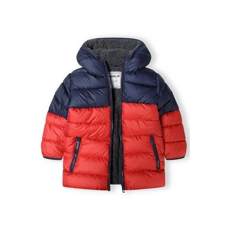 JACHETĂ DE IARNĂ PUFFA PENTRU BĂIEȚI CU CĂPTUȘEALĂ DE BLANĂ, MINOTI, 15 HAINĂ 27, ROȘU