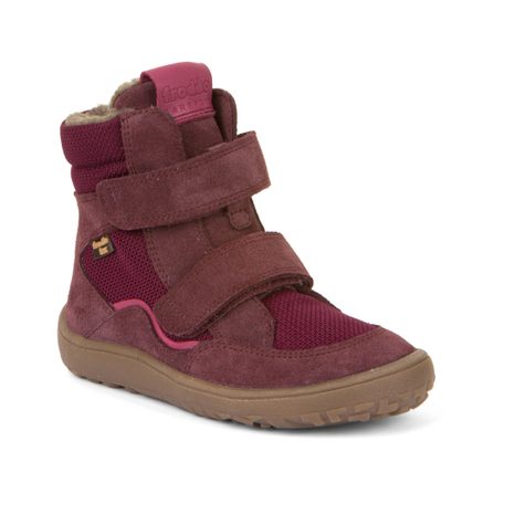 Dívčí zimní barefoot boty TEX WINTER Bordeaux, Froddo, G3160233-7, červená