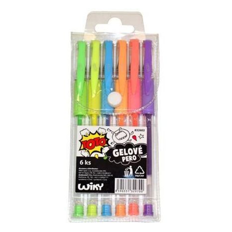 Set de 6 pixuri cu gel Fluo, TOTO, W832602