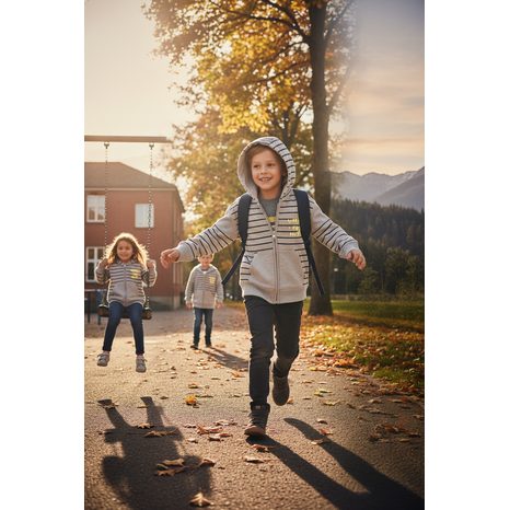 HANORAC CU GLUGĂ PENTRU BĂIAT CU GLUGĂ LUNGĂ, MINOTI, MOOD 3, GRI