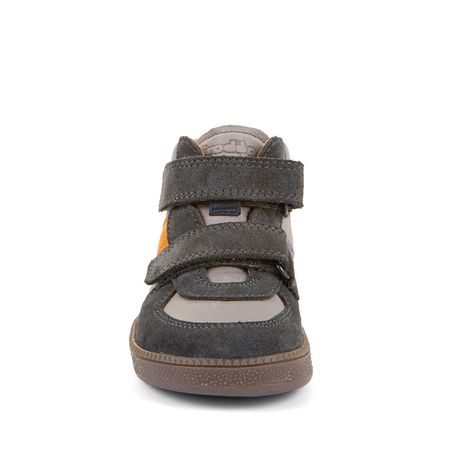 DETSKÉ CELOROČNÉ KOŽENÉ ČLENKOVÉ BAREFOOT TOPÁNKY LOOP HIGH-TOPS GREY FRODDO G2110157-3