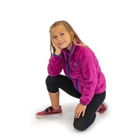 MIKINA DÍVČÍ CHLUPATÁ SE STOJÁČKEM, PIDILIDI, PD1139-07, FUCHSIA