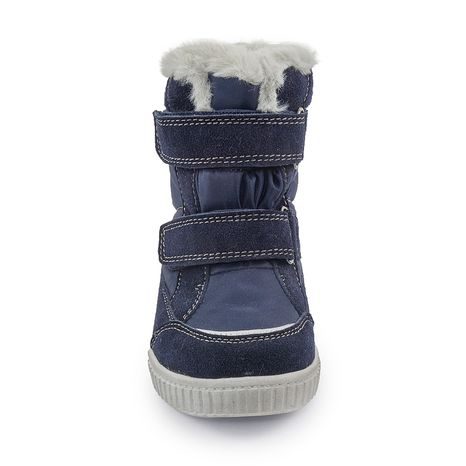 DĚTSKÉ ZIMNÍ BOTY S KOŽÍŠKEM POLARFOX, 2 SUCHÉ ZIPY, BUGGA, B00173-04, MODRÁ