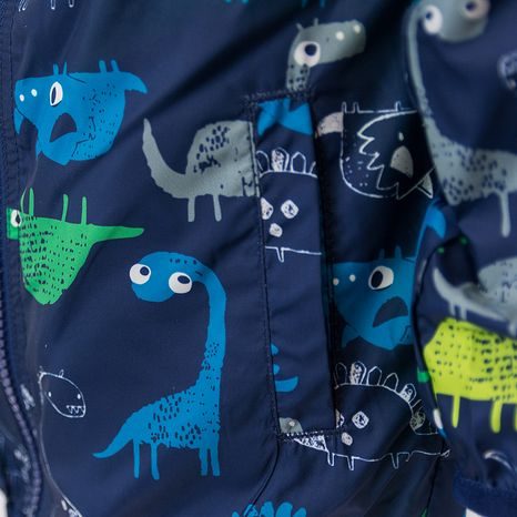 CHLAPČENSKÁ JARNÁ/JESENNÁ BUNDA S POTLAČOU A KAPUCŇOU, PIDILIDI, PD1092-04, MODRÁ