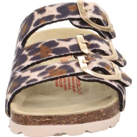 PAPUCI DIN PLUTĂ PENTRU FETE FOOTBAD BEIGE/MULTICOLORED SUPERFIT 1-800113-4000
