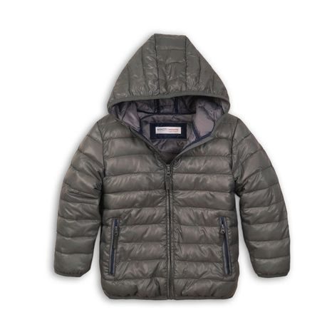 Geacă de iarnă Puffa nylon pentru băieți, Minoti, NINETY 9, gri