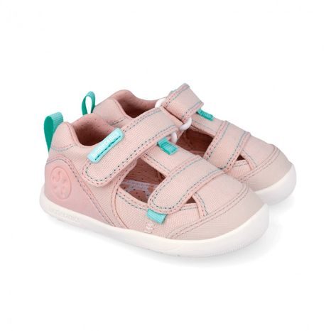 DIEVČENSKÉ BAREFOOT SANDÁLE LONA BASICA BEIGE ROSA BIOMECANICS 262191-E032