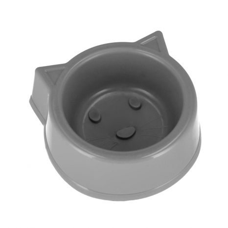 ŠEDÁ MISKA NA KRMENÍ PRO PSY A KOČKY O PRŮMĚRU 13 CM A VÝŠCE 5,5 CM