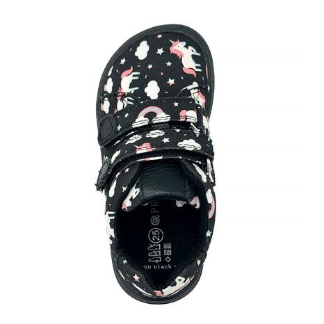 DIEVČENSKÉ BAREFOOT TENISKY KORO BLACK UNI PROTETIKA JEDNOROŽCE ČIERNE