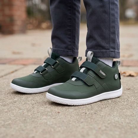 DETSKÁ CELOROČNÁ BAREFOOT OBUV S MEMBRÁNOU BUGGA OSCAR GREEN B00191-19