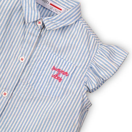 CĂMAȘĂ CU NASTURI PENTRU FETE, MINOTI, HUT 5, ALBASTRU