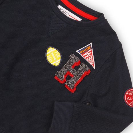 FIÚ KAPUCNIS PULÓVER, MINOTI, SCHOOL 1, KÉK