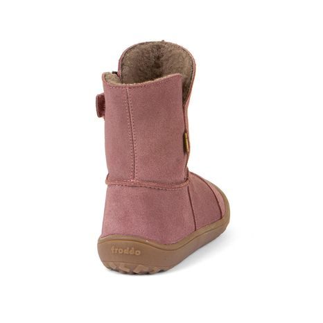 DÍVČÍ ZIMNÍ BAREFOOT BOTY TEX SUEDE  DARK PINK, FRODDO, G3160238, RŮŽOVÁ