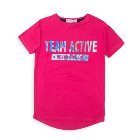 Tricou pentru fete cu mânecă scurtă, sport, Minoti, Awesome 3, roz
