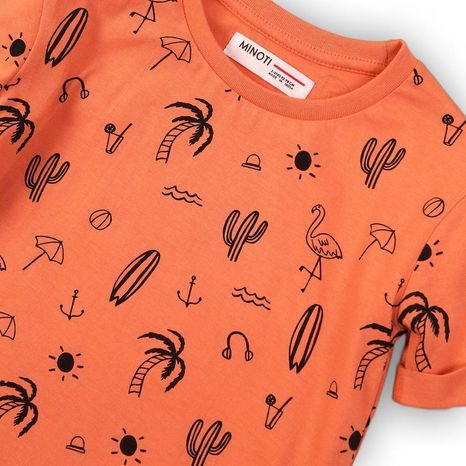 TRICOU PENTRU BĂIEȚI, CU MÂNECĂ SCURTĂ, MINOTI, TB TSHIRT 6, PORTOCALIU