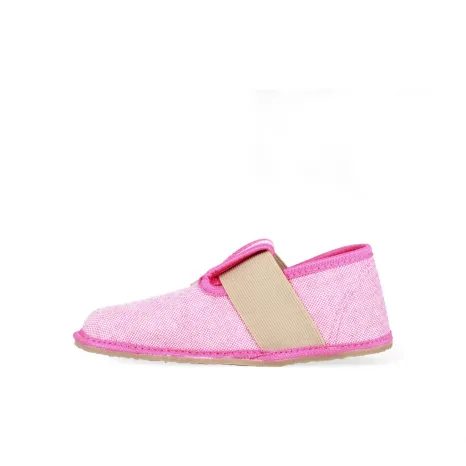 BAREFOOT DÍVČÍ PŘEZŮVKY PEGRES, BF01 TEXTIL, RŮŽOVÁ