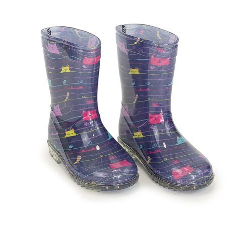 DÍVČÍ HOLÍNKY PVC - POTISK KOČIČKY, PIDILIDI, PL0041-04,  MODRÁ