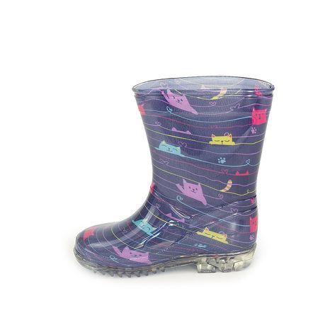 DÍVČÍ HOLÍNKY PVC - POTISK KOČIČKY, PIDILIDI, PL0041-04,  MODRÁ