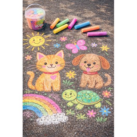 CHODNÍKOVÉ KŘÍDY FLUO 20 KS - LIFESTYLE