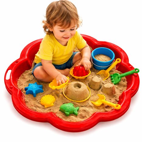 PÍSKOVIŠTĚ KVĚTINA - ČERVENÉ 107X107 CM - LIFESTYLE 2