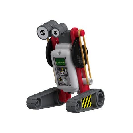 SESTAVENÝ SKÁKAJÍCÍ ROBOT BUXY VYZDOBENÝ BAREVNÝMI NÁLEPKAMI