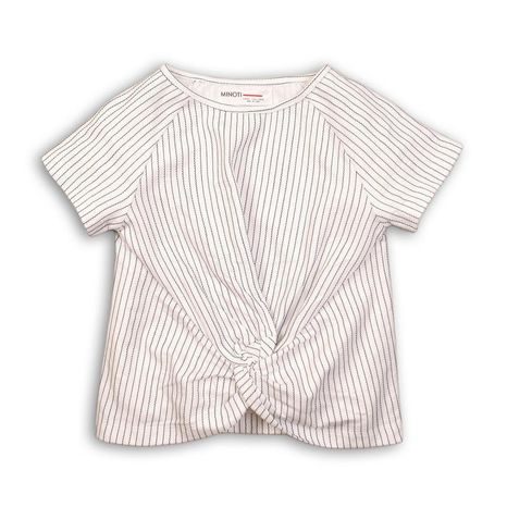 Tricou pentru fete cu mânecă scurtă, Minoti, Union 4, alb 