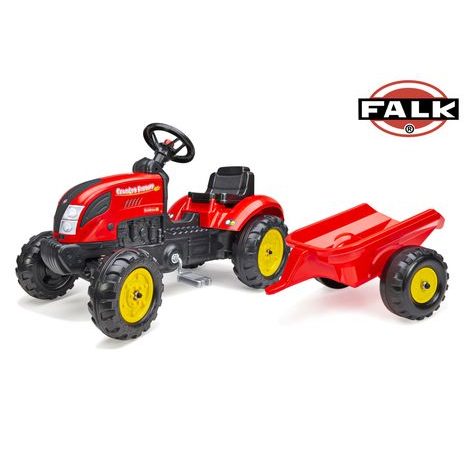 šliapací traktor 2058L Country Farmer s vlečkou - červený, Falk, W014091