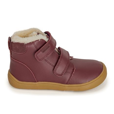 Dievčenské zimné topánky Barefoot DENY BORDO, Protetika, bordová