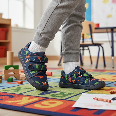 CHLAPČENSKÉ BAREFOOT TENISKY KORO DINO PROTETIKA MODRÉ