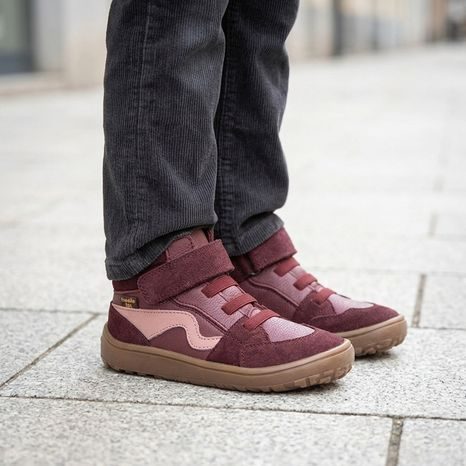 DIEVČENSKÉ CELOROČNÉ ČLENKOVÉ BAREFOOT TOPÁNKY TEX GO BORDEAUX FRODDO G3110265-20