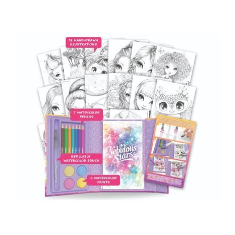 STELE NEBULOASE PAGINA DE COLORAT CULORI ACUARELĂ SET, STELE NEBULOASE, W037864