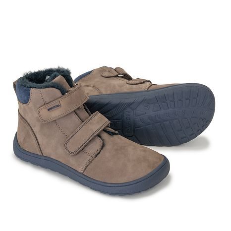 CHLAPECKÉ ZIMNÍ BAREFOOT BOTY DENY BROWN, PROTETIKA, HNĚDÁ