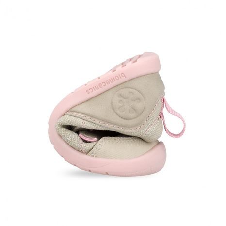 DIEVČENSKÉ BAREFOOT PLÁTENNÉ TENISKY LONA BASICA BEIGE Y ROSA BIOMECANISC 262190-F884