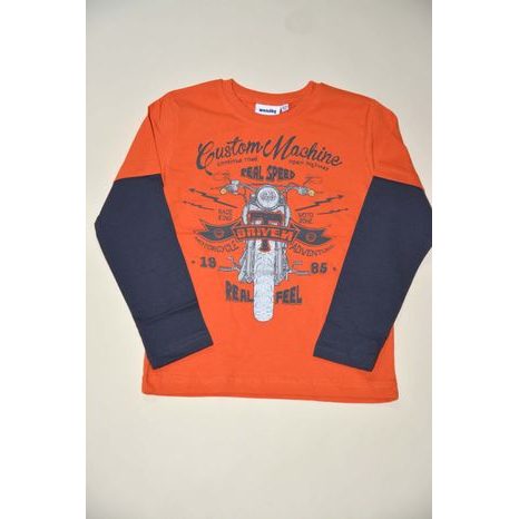 Tricou pentru băieți cu mânecă lungă, Wendee, ozfb1016342, portocaliu