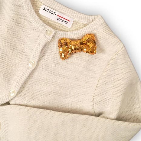 SVETER DIEVČENSKÝ BOLERKO CELOPREPÍNACÍ, MINOTI, TIME 3, KRÉMOVÁ