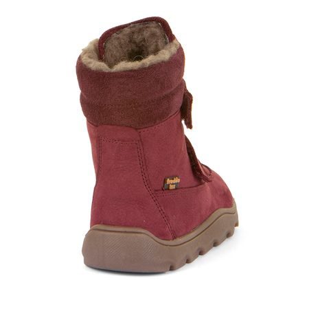 DÍVČÍ ZIMNÍ BAREFOOT BOTY ZERU TEX WINTER BORDAUX, FRODDO, G3160240-5, ČERVENÁ