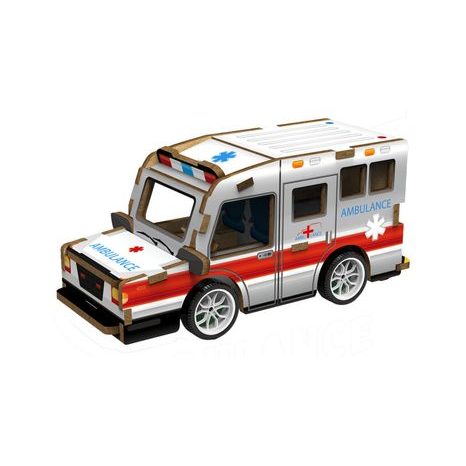 Puzzle 3D din lemn - Ambulanță 13 cm, Wiky creativity, W035427